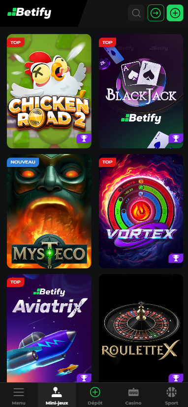 Betify mini jeux