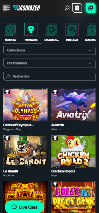Casinozer jeux de casino en ligne