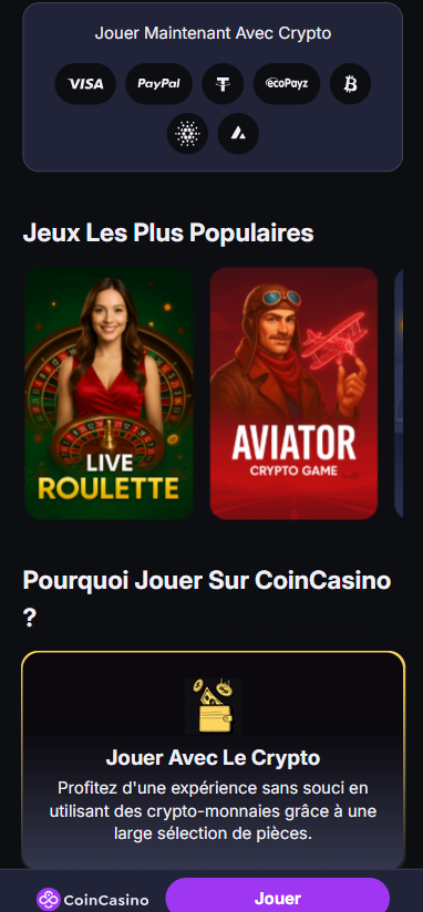 Coincasino jeux de casino