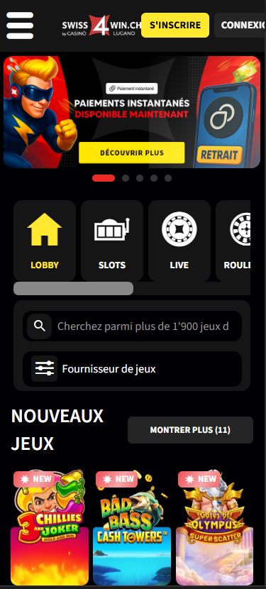 Swiss4Win Page d'acccueil
